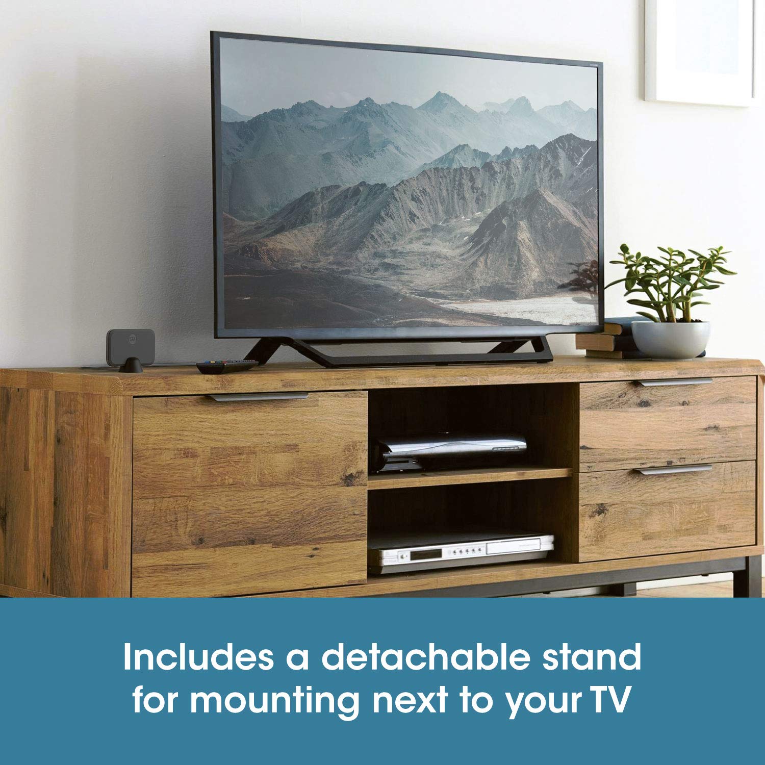 SLx 27807R/14 Indoor TV Aerial Ultra Compact For Digital TV 4K HD, 8.1 cm*10.5 cm*0.6 cm, Clear - Image 3