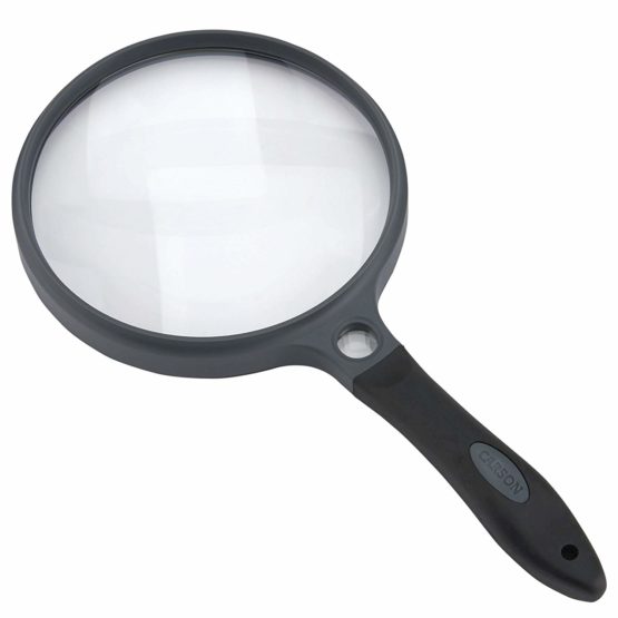 Carson SG-14 2x SureGrip Acrylic Soft Grip Handheld Magnifying Glass with 10x Spot Lens, 12.7cm