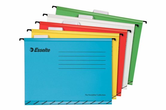 Esselte 93042 Classic A4 Vertical Suspension Files - Assorted Colours, Pack of 10