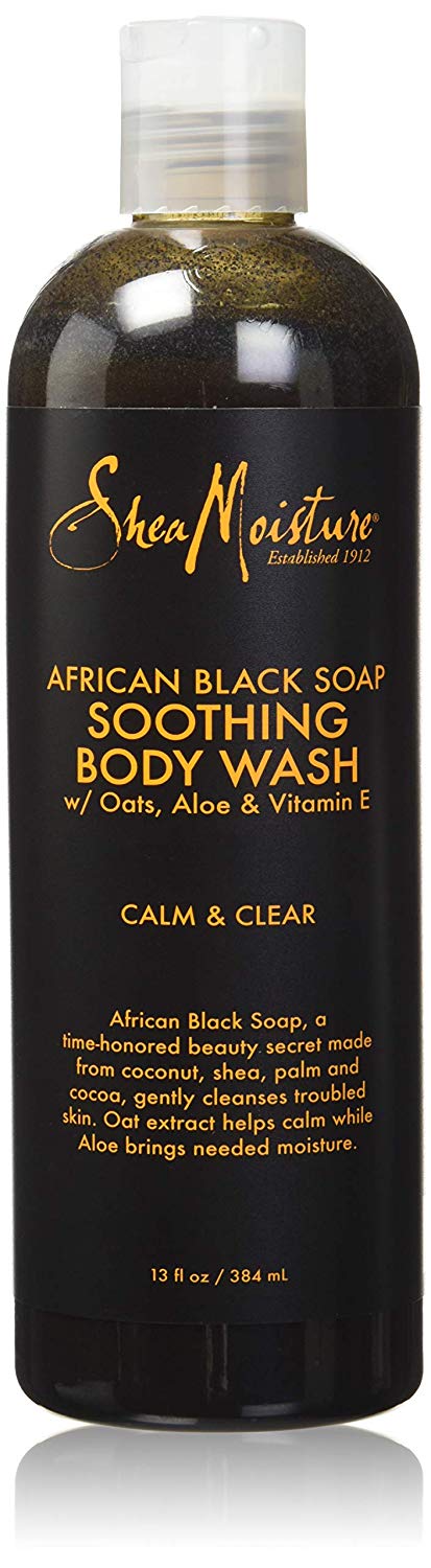 Shea Moisture African Black Soap Soothing Body Wash, 13 oz, 384 ml (Pack of 1)