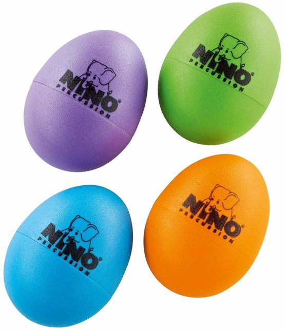 Meinl NINOSET540-2 Nino Percussion Egg Shaker, Aubergine/Grass-Green/Sky-Blue/Orange