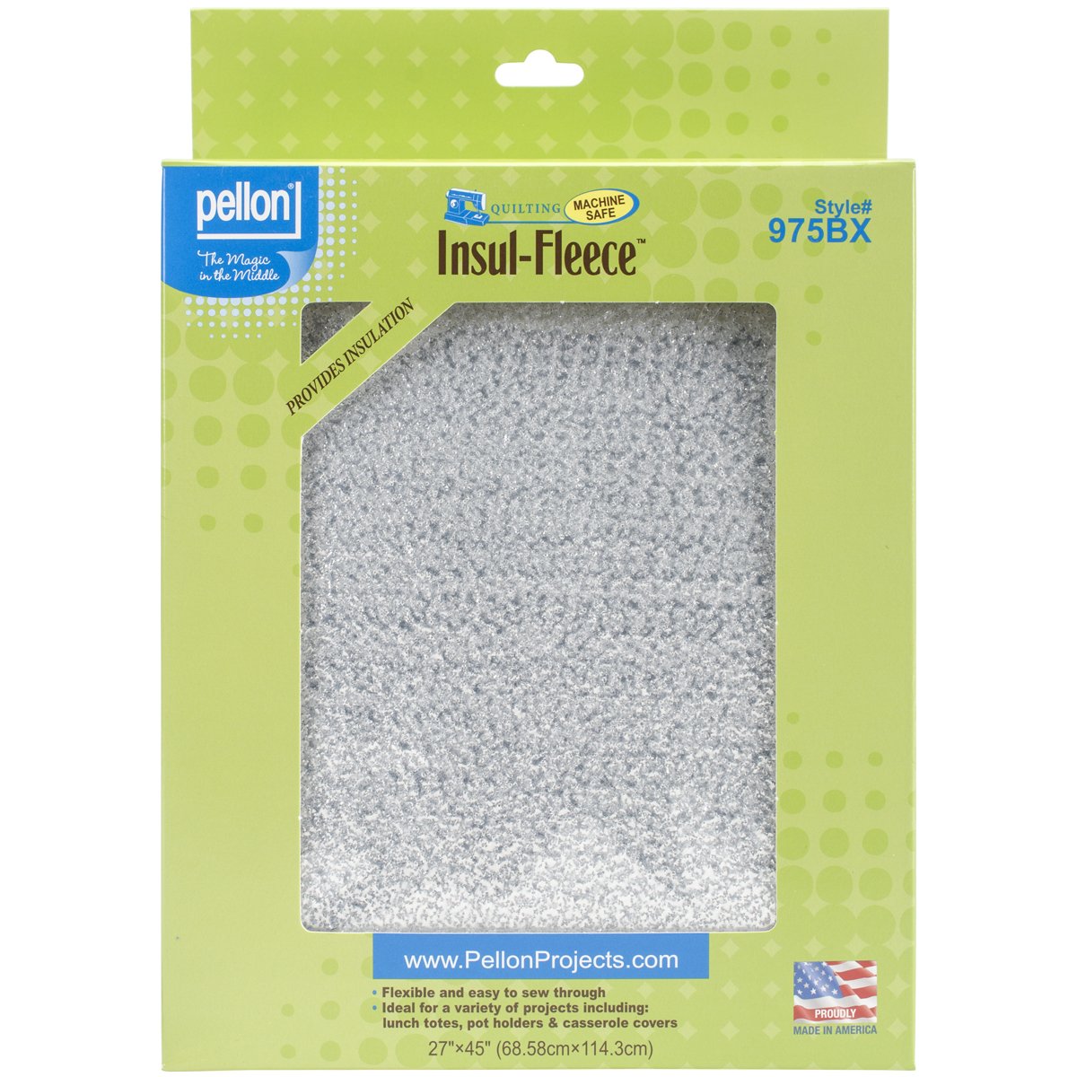 Pellon Polyester Insul-Fleece-White 27 x 45-inch, 45x27 inches