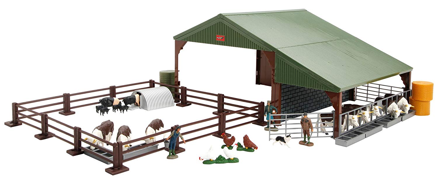 Britains 1:32 Animal Farm Building Playset Collectable Farm Animals for ...