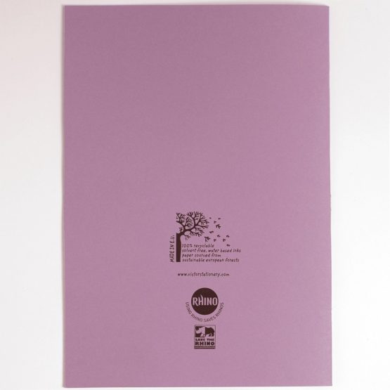 RHINO F8M A4 64 Page Exercise Book - Purple (Pack of 10) - Image 3