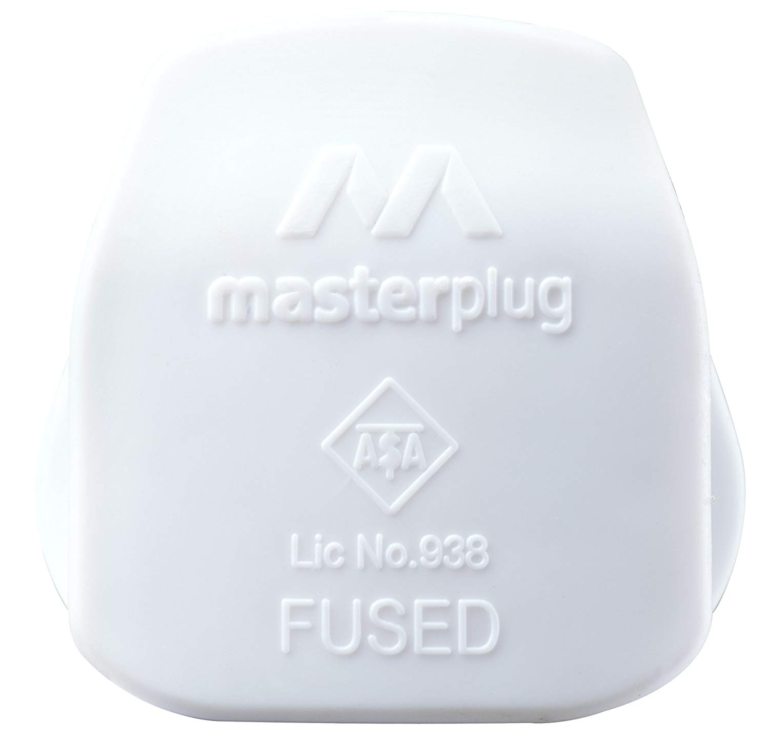 Masterplug PT13W Rewireable Moulded Plug 13 Amp Fuse 50x48x43mm UK 220-250v 