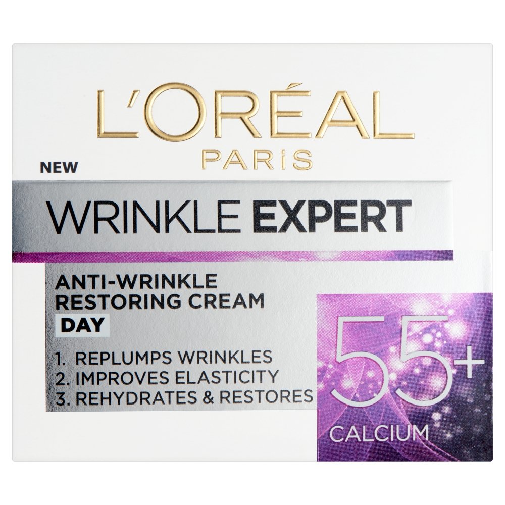 L’Oréal Paris Wrinkle Expert Anti-Wrinkle 55+ Day Cream, Moisturiser Specifically Designed to Reduce Wrinkle Appearance
