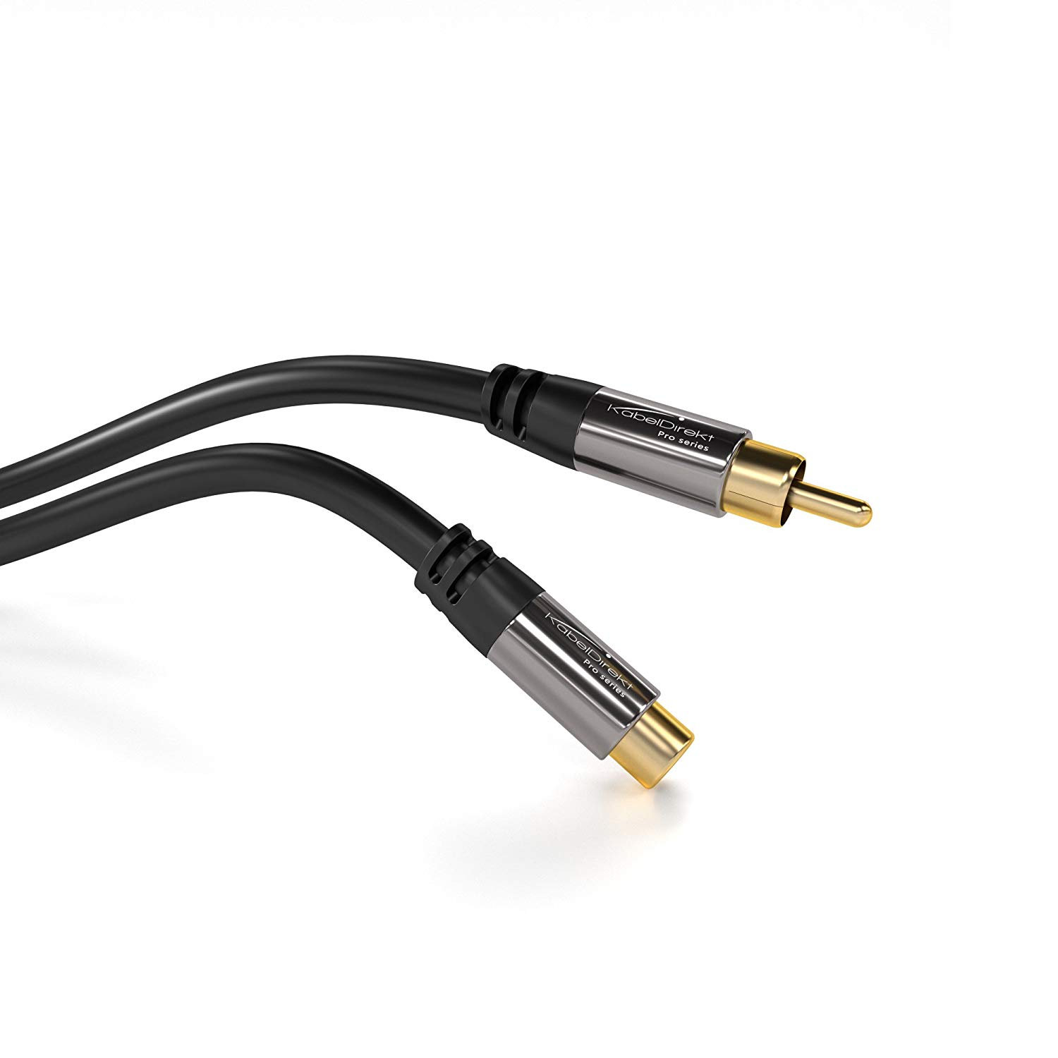 KabelDirekt, RCA extension cable, 2m, extra break-resistant Hybrid cable for brilliant sound quality (subwoofer/audio cable - Image 4