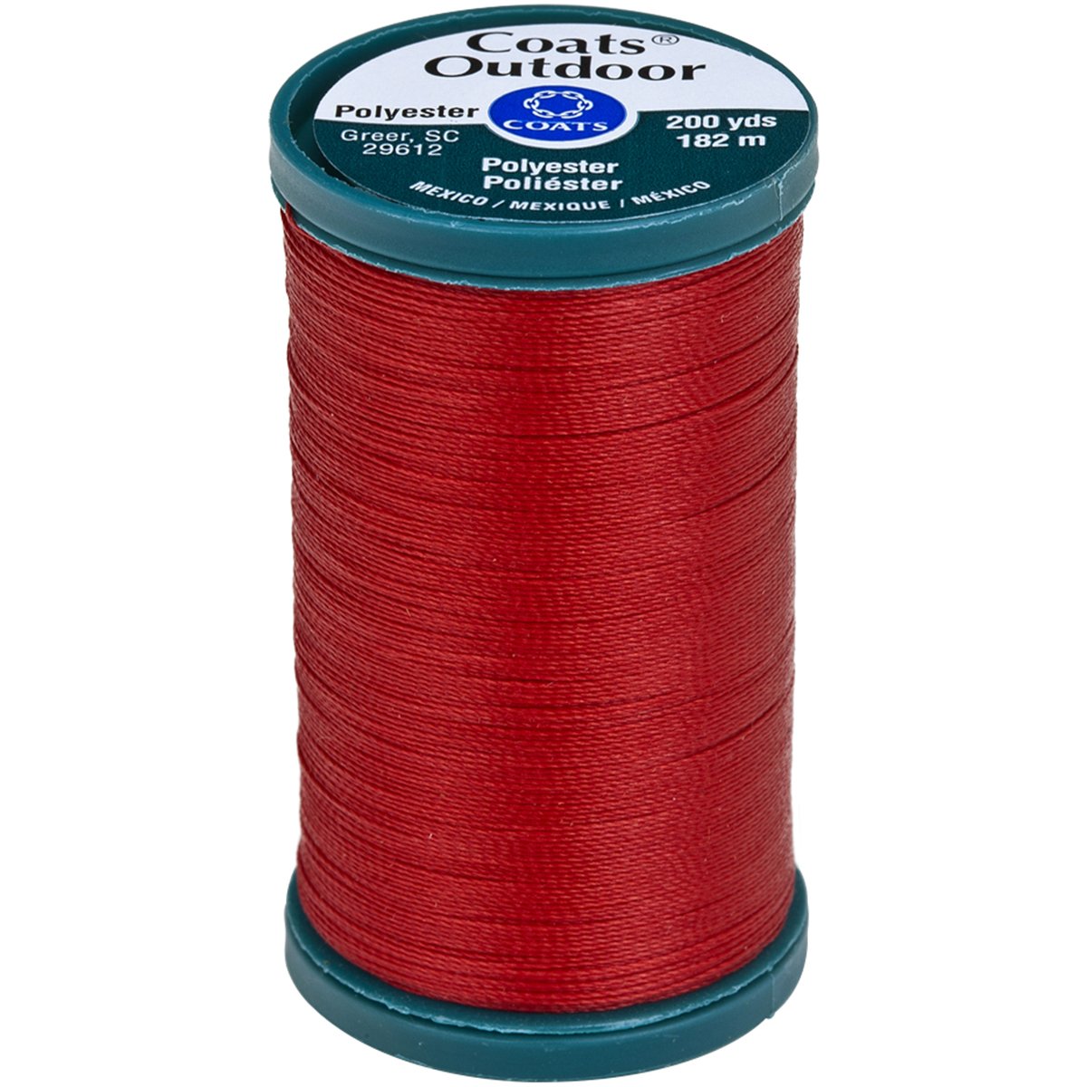Coats Outdoor Living Thread 200yd-Red Cherry, Transparent, 200-Yard