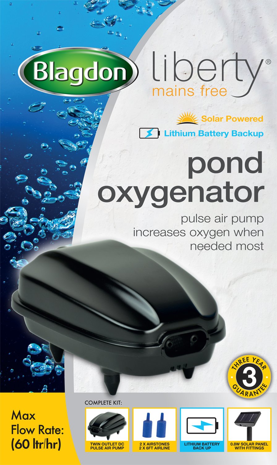 Blagdon Liberty Pulse Air Pump Pond Oxygenator, Solar Powered with Lithium Battery Backup - Image 2
