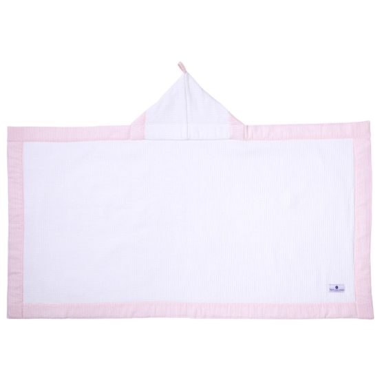 Nordic Coast Baby Hooded Bath Towel with Face Cloth, White/Beige - Image 3