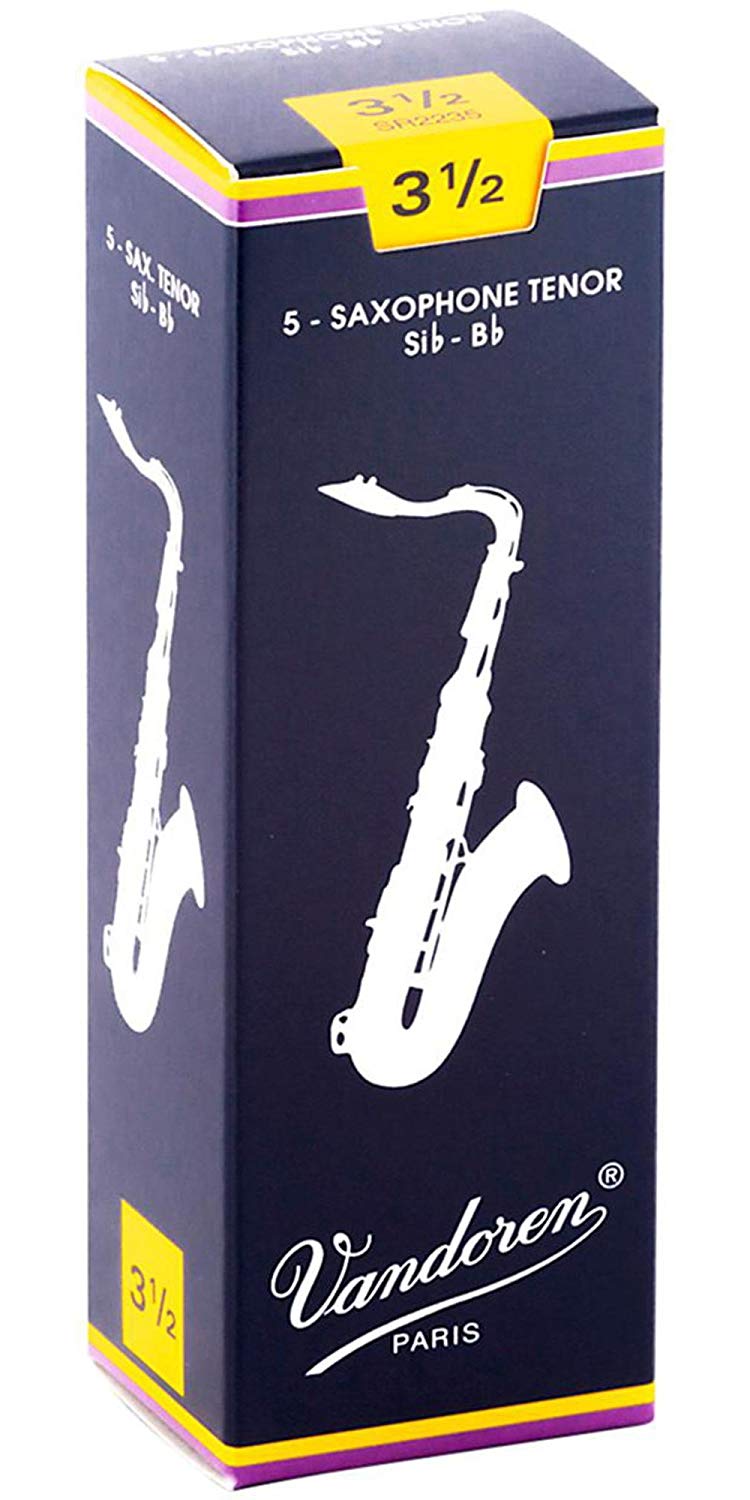 Vandoren Traditional Tenor saxophone reeds, box of 5 - Strength 3,5, multicoloured, One size fits all