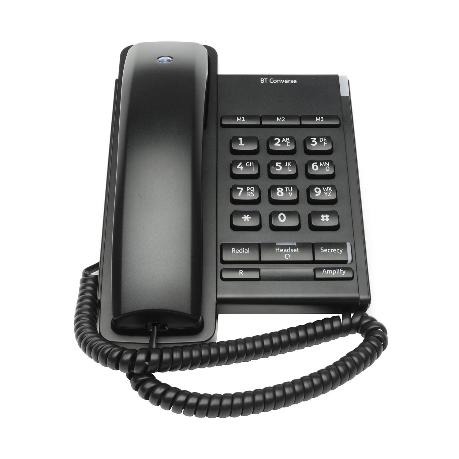 BT Converse 2100 Corded Landline House Phone, Home Phone, 3 Quick Dial Buttons, Headset Socket, Black - Image 2