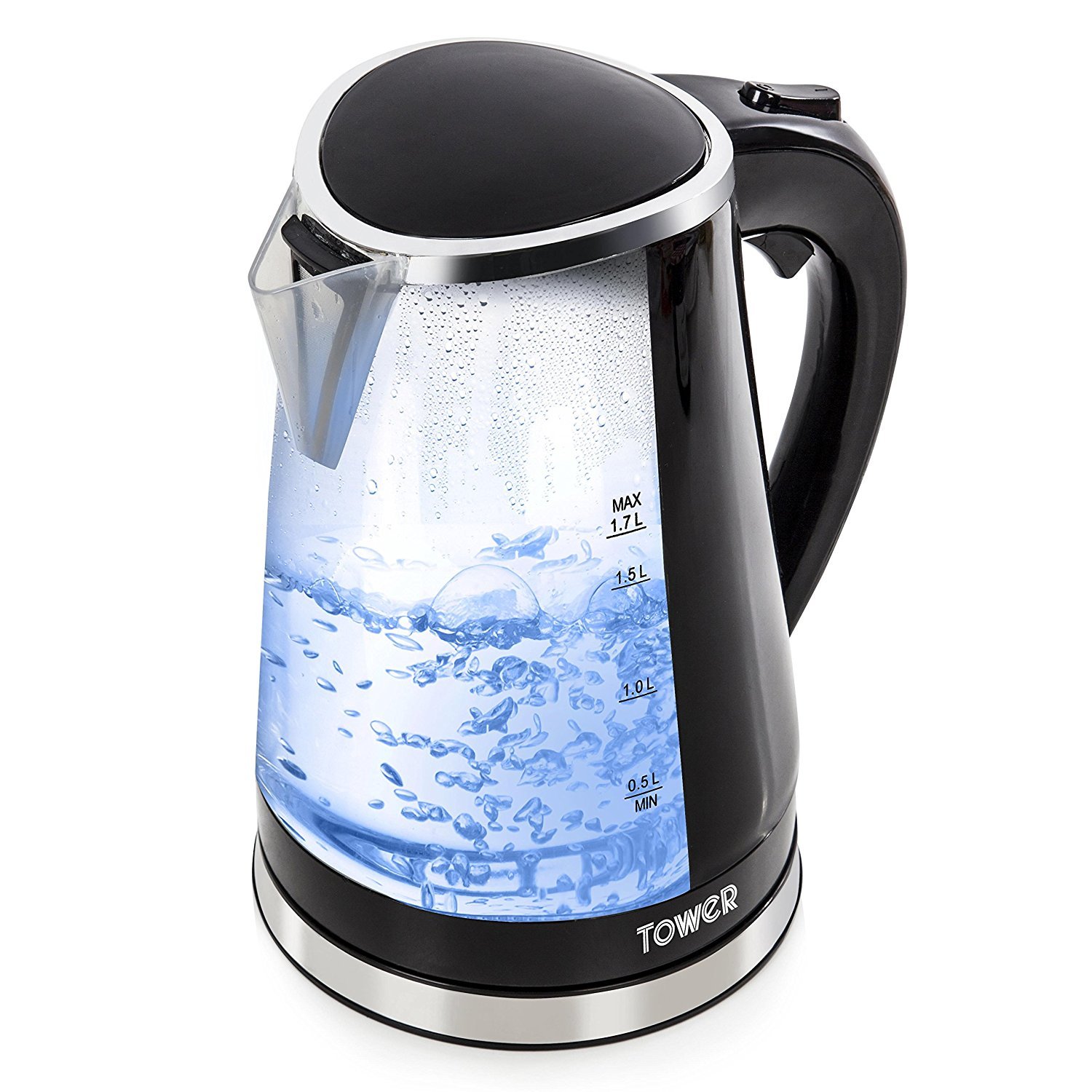 Tower T10012 LED Colour Changing Kettle, 360° Swivel Base, Large Viewing Window, Easy Fill Lid, Removable Filter