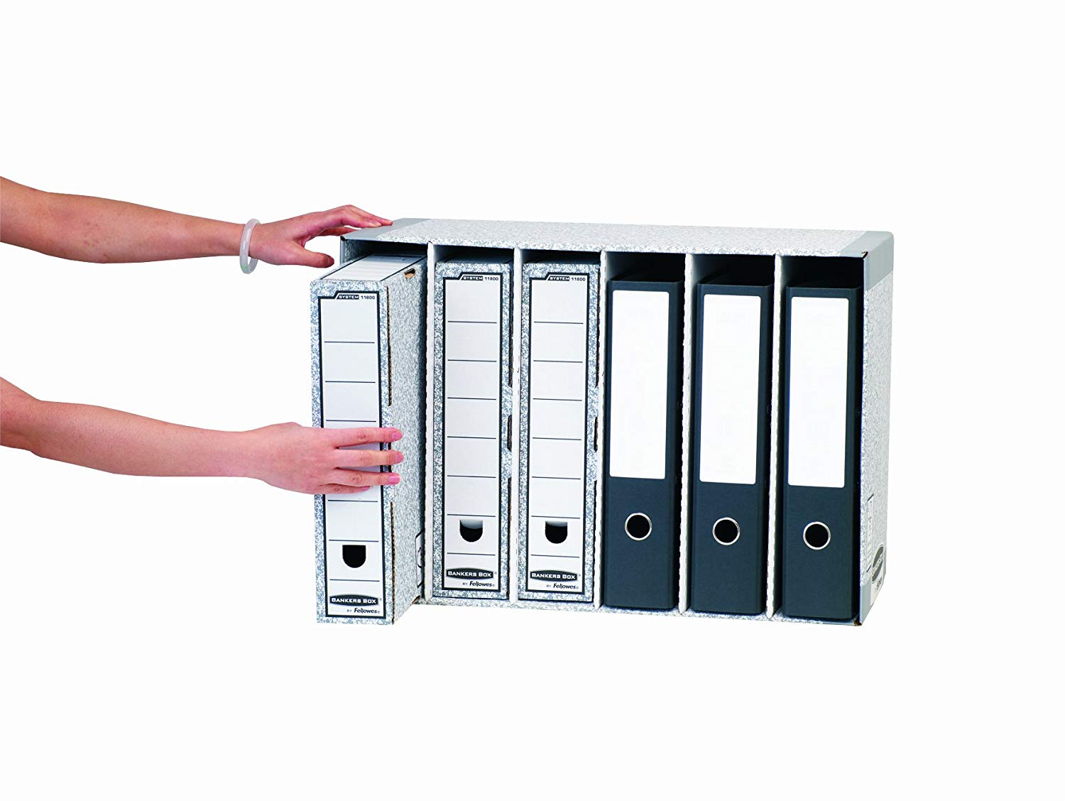 Bankers Box System Storage Module with Drawers for Binders or Archive Boxes, Gray, 22.83 x 15.75 x 11.42 inches - Image 4