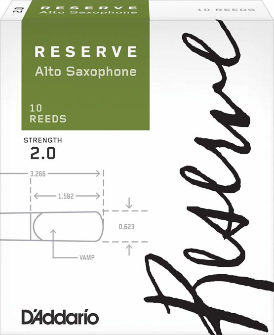 D'Addario DJR1020 Strength 2.0 Reserve Alto Saxophone Reeds (Pack of 10)