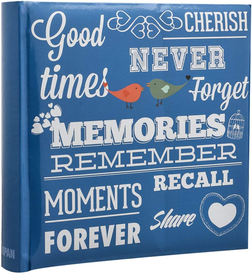 Arpan Blue Memo Slip In Photo Album 10 x 15 cm For 200 Photos - MEMORIES, Xmas, Album Size : 28 x 4 x 26 cm Approx