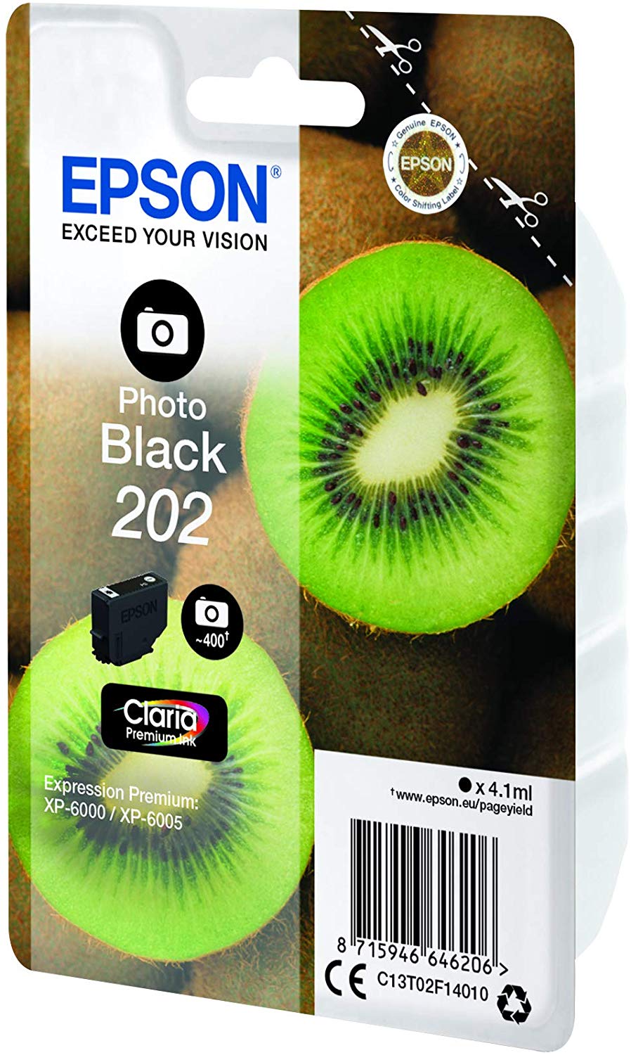 Epson 202 Photo Black Kiwi Genuine, Claria Premium Ink Cartridge, Standard Capacity - Image 3