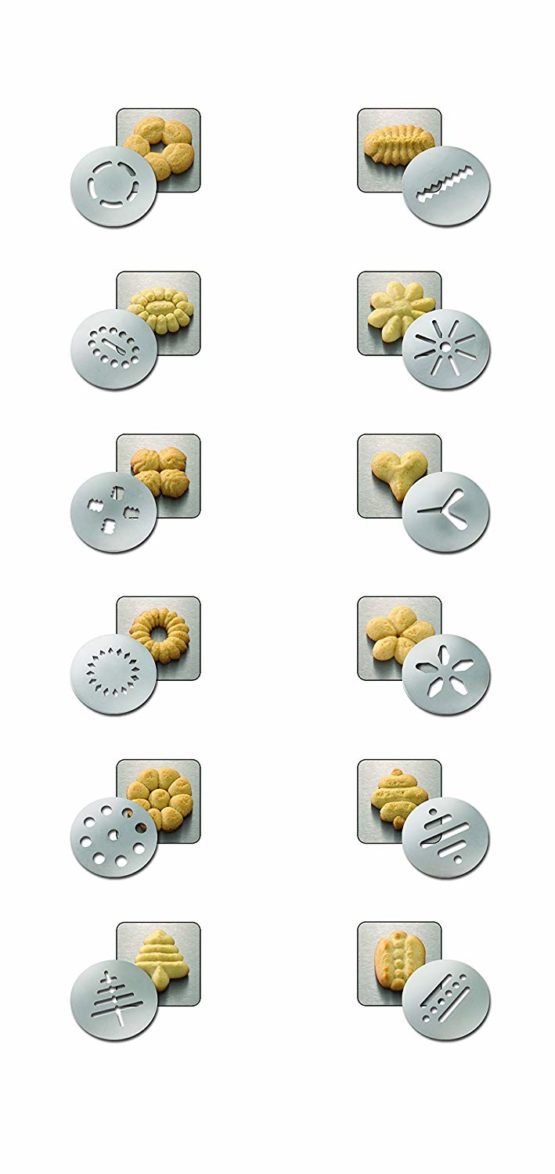 Drer Cookie press Profi with 12 moulds 22cm in silver-black, Stainless Steel, 5 x 5 x 22 cm - Image 4