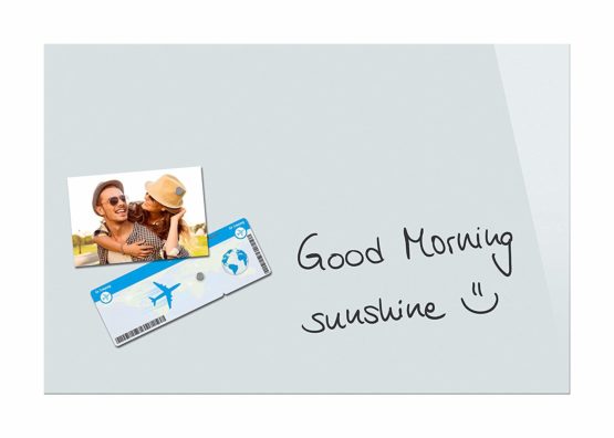 Be!Board B1200 Magnetic Glass Board / Magnetic Pinboard / Whiteboard / Dry Wipe Board, Pure White, 60 x 40 cm