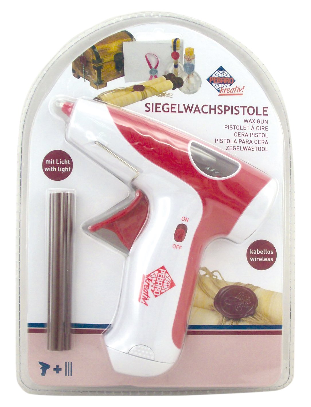 Pebaro Wireless Sealing Wax Gun with Sealing Sticks for Making Wax