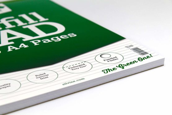 Silvine 160 Page A4 Refill Pad, Head Bound and Punched 4 Holes. Ruled Narrow Feint. Ref A4RPNF [Pack of 6] - Image 3