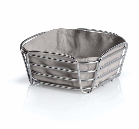blomus 63667 Bread Basket Delara 20x20x10 cm in taupe, Stainless-Steel