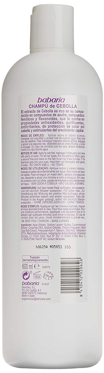 Babaria Shampoo, Onion Antioxidant Shampoo, 700 ml, 700 ml (Pack of 1) - Image 3