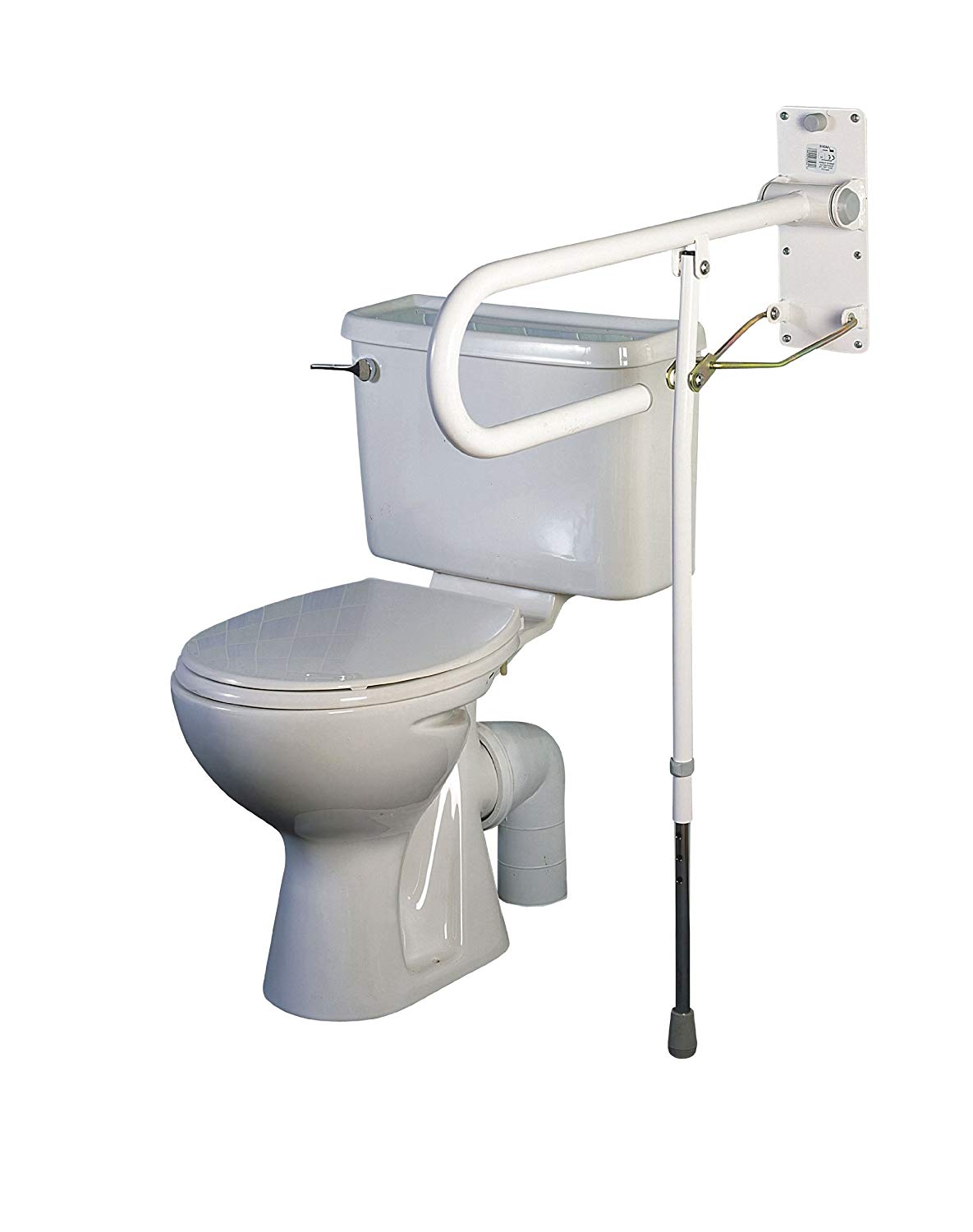 HOMECRAFT Folding Rail with Support Leg, Drop Down Grab Rails for Bathroom Disabled Toilet Handle