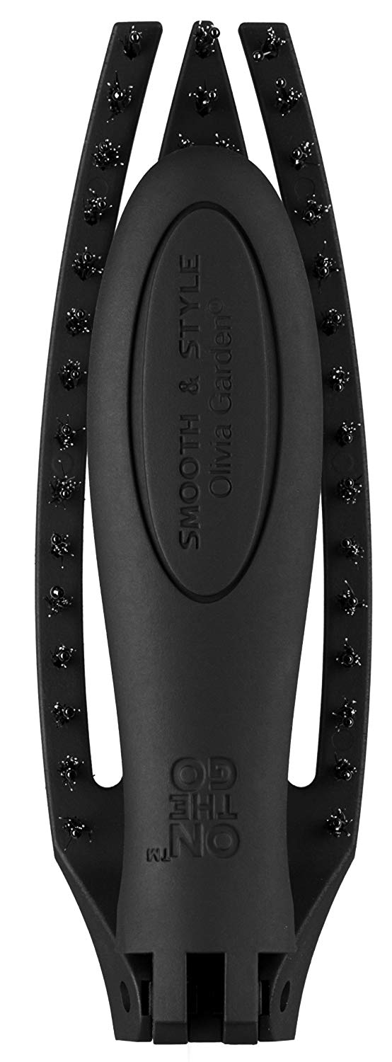 Olivia Garden On The Go™ Smooth & Style - Full Size Folding Brush - Compact, with Mirror & Blend of Boar & Ionic Nylon - Image 2