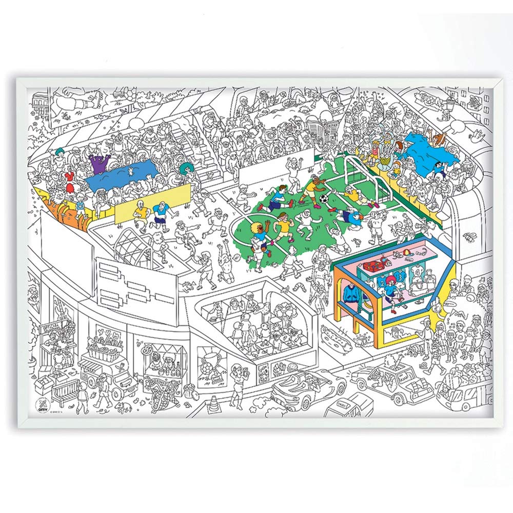 Omy Giant Colouring Poster for Kids - Jungle, black and white, 100l x 1an cm - Image 3
