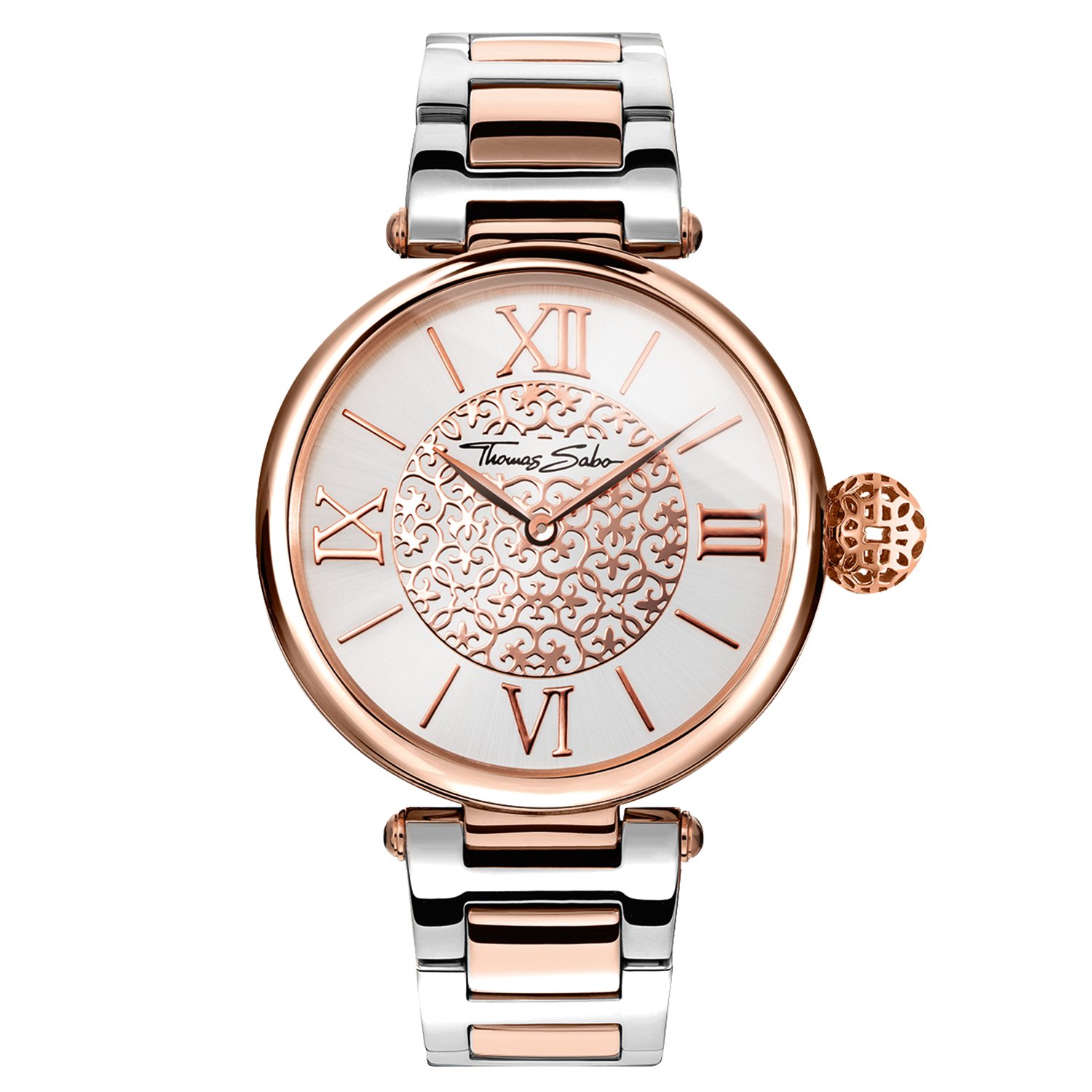 Thomas Sabo Women Watch Karma Analogue Quartz Stainless Steel WA0257-277-201-38 MM, Rose Gold