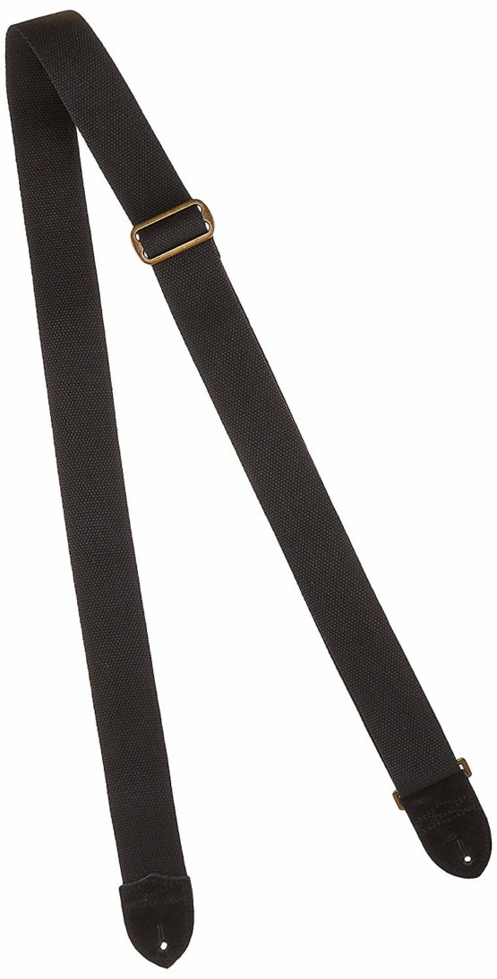 Fender Cotton/Leather Strap - 2" - Black