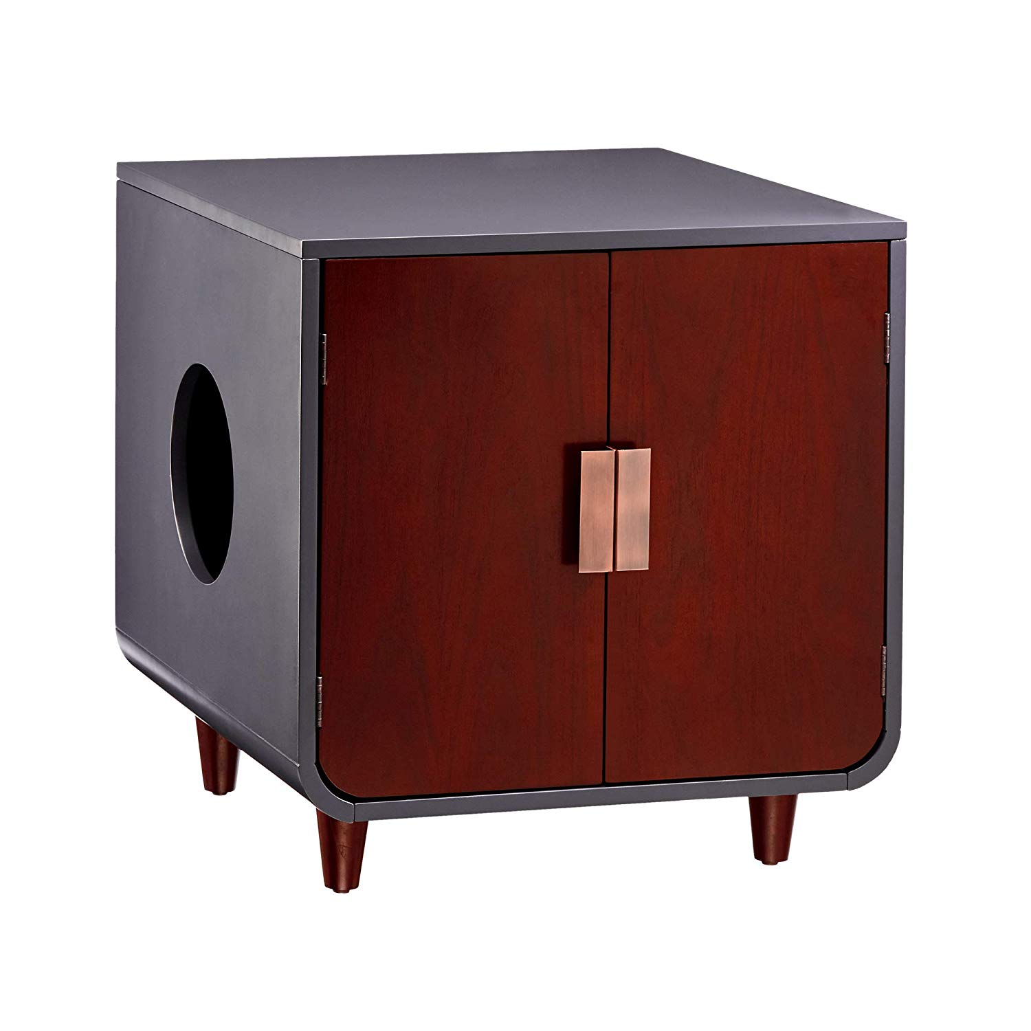 Staart Dyad Wooden Cat Litter Tray Box Washroom Puppy Toilet Mocha Walnut ST-K100010, Free Size - Image 2