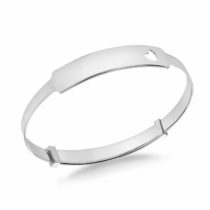 Tuscany Silver Sterling Silver Heart ID Extendable Baby Bangle