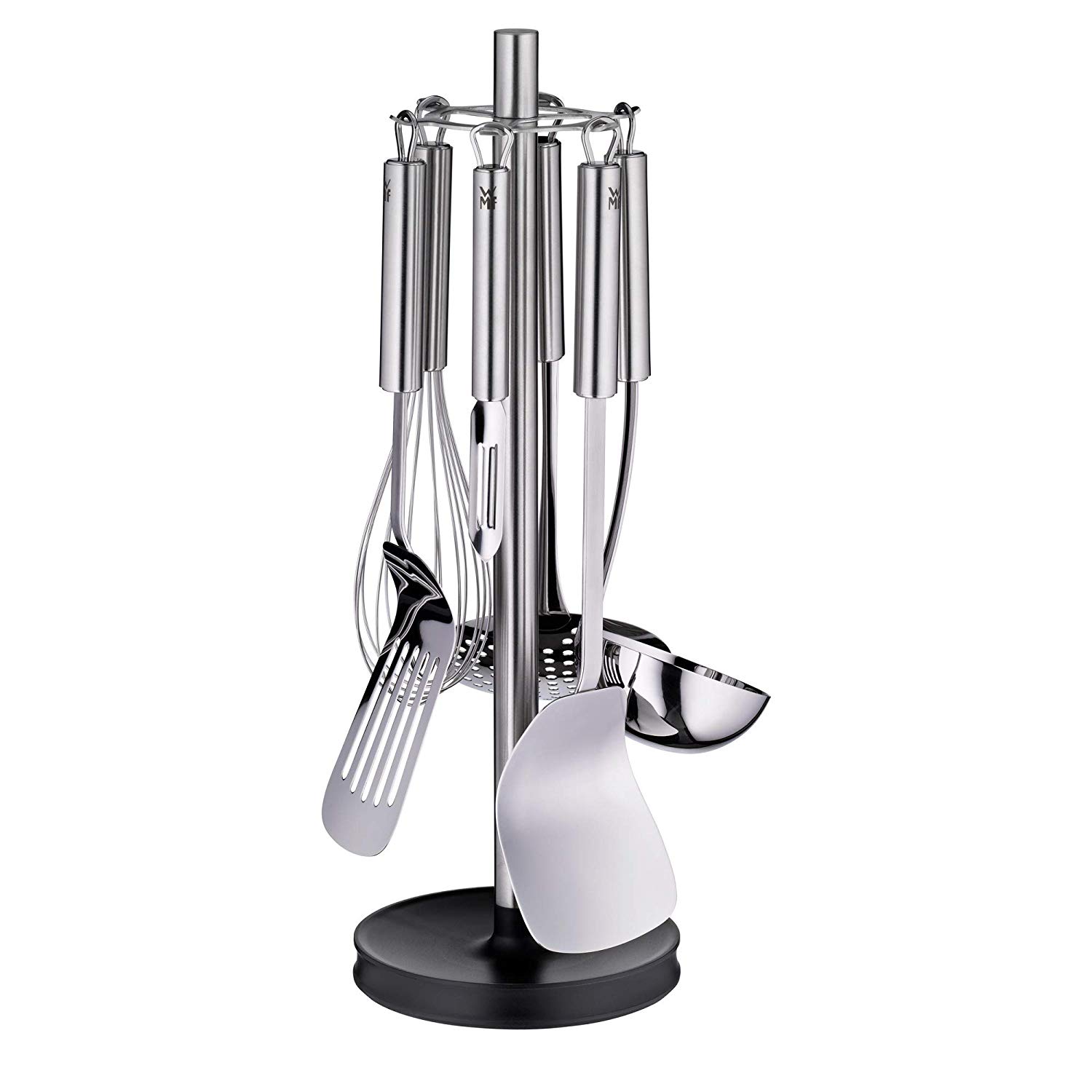 WMF Plus Cromargan Silicone Partly Matt Kitchen Tool Set, Silver, 7-Piece, 44 x 28 x 16 cm