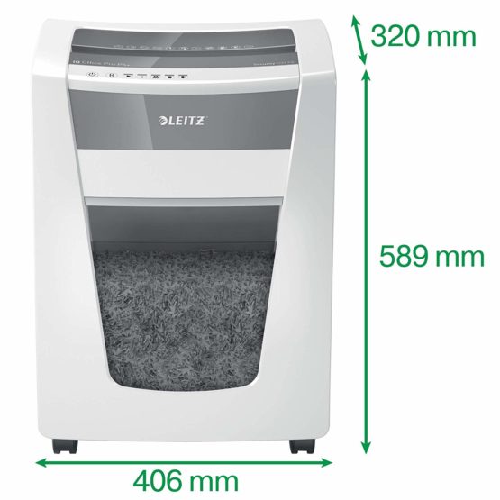 Leitz IQ Office Pro P6+ Super Micro Cut Paper Shredder, Shreds 5 Sheets, 30 Litre Bin, White, 80101000 - Image 3