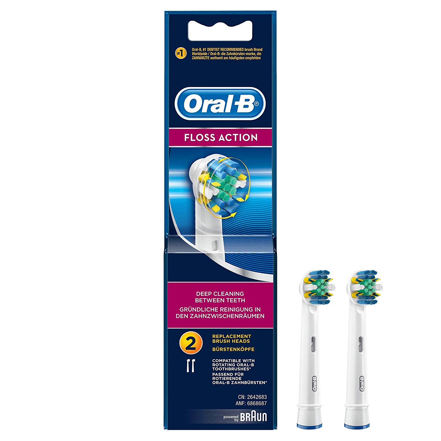 Braun Oral-B EB25-2 Floss Action Replacement Rechargeable Toothbrush ...