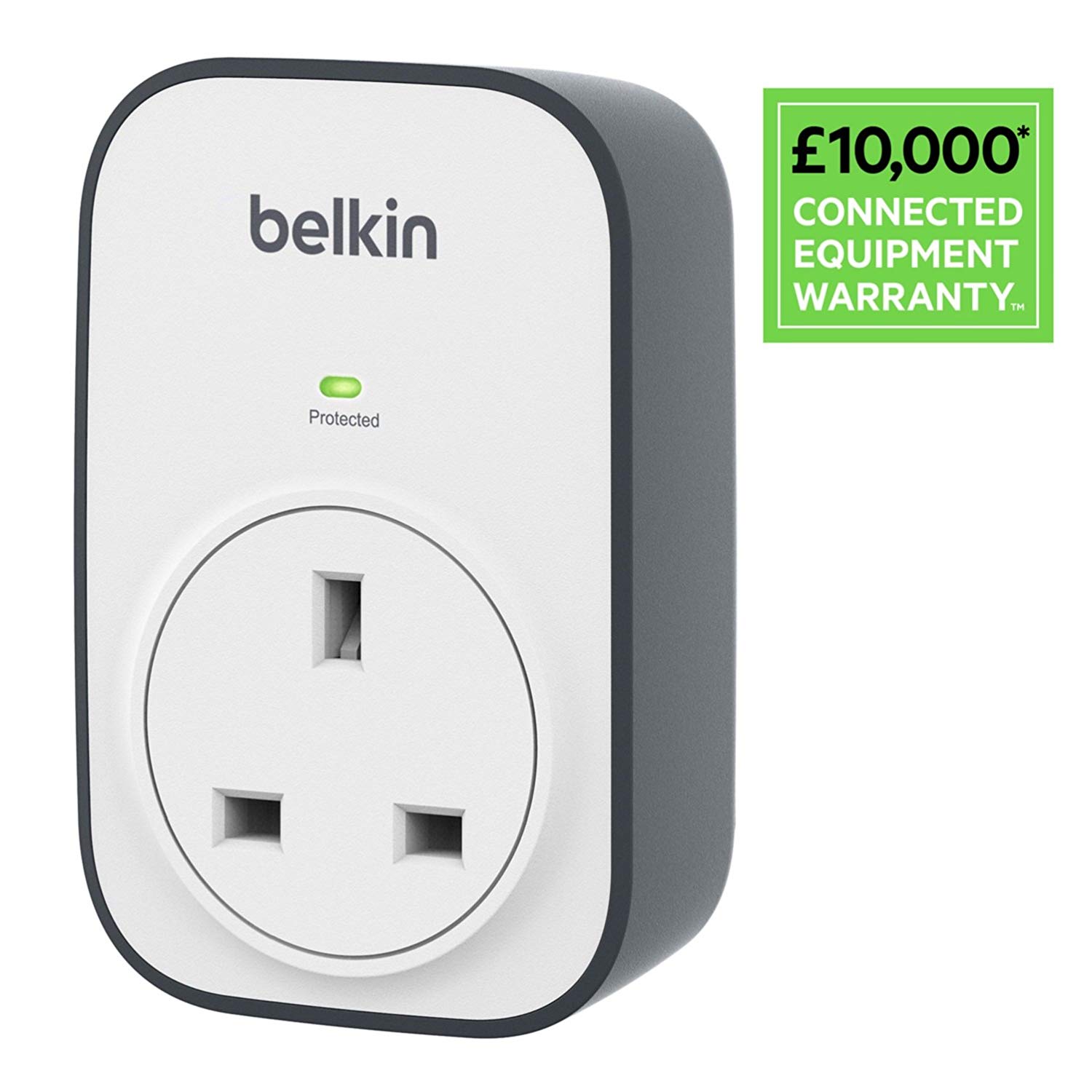 Belkin BSV102af SurgeCube 1 Way/ 1 Plug Surge Protection Plug, White ...