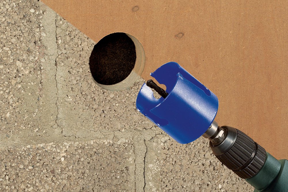 wolfcraft Universal Hole Saw with Mandrel, Pre-Assembled I 3882000 I Universal use in a Wide Range of Materials, Cutting Depth 60 mm - Image 2