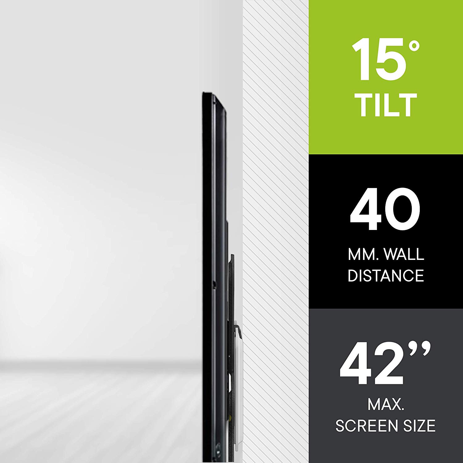 One For All TV Bracket, Tilt (15°) Wall Mount, Screen size 19-43 Inch, For All types of TVs (LED LCD Plasma) - Image 3