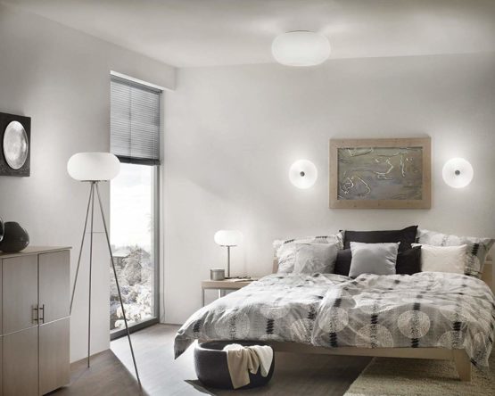 EGLO Ceiling Lamp Optica, 2 Bulbs Flush Mount Light Fixture, Material: Steel, Colour: Nickel Matt, Glass: Opal Matt White, Socket: E27, Ø: 35 cm - Image 3