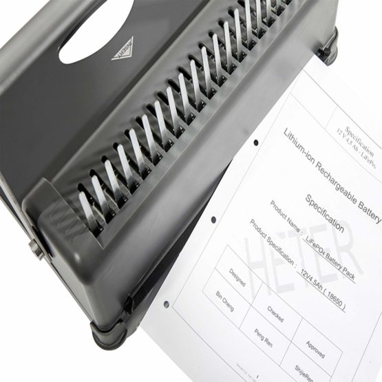 Genie CB 850 Spiral-Binding Device (up to 350 Sheets DIN A4, incl 75 Piece Starter Pack – Silver/Black - Image 2