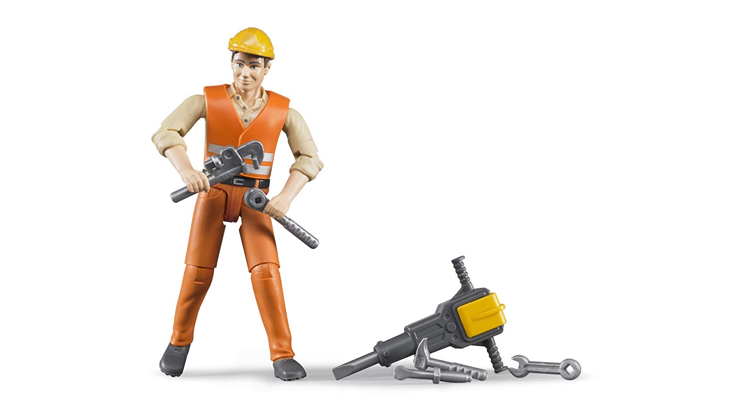 Bruder Construction Worker with Accessories, Multicolor, 10,7 cm × cm × cm - Image 2