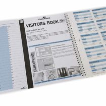 Durable Visitor Book 100 Refill Pack - 100 Perforated 90 x 60 mm Visitor Badge Inserts - GDPR Compliant - Track and Trace Suitable