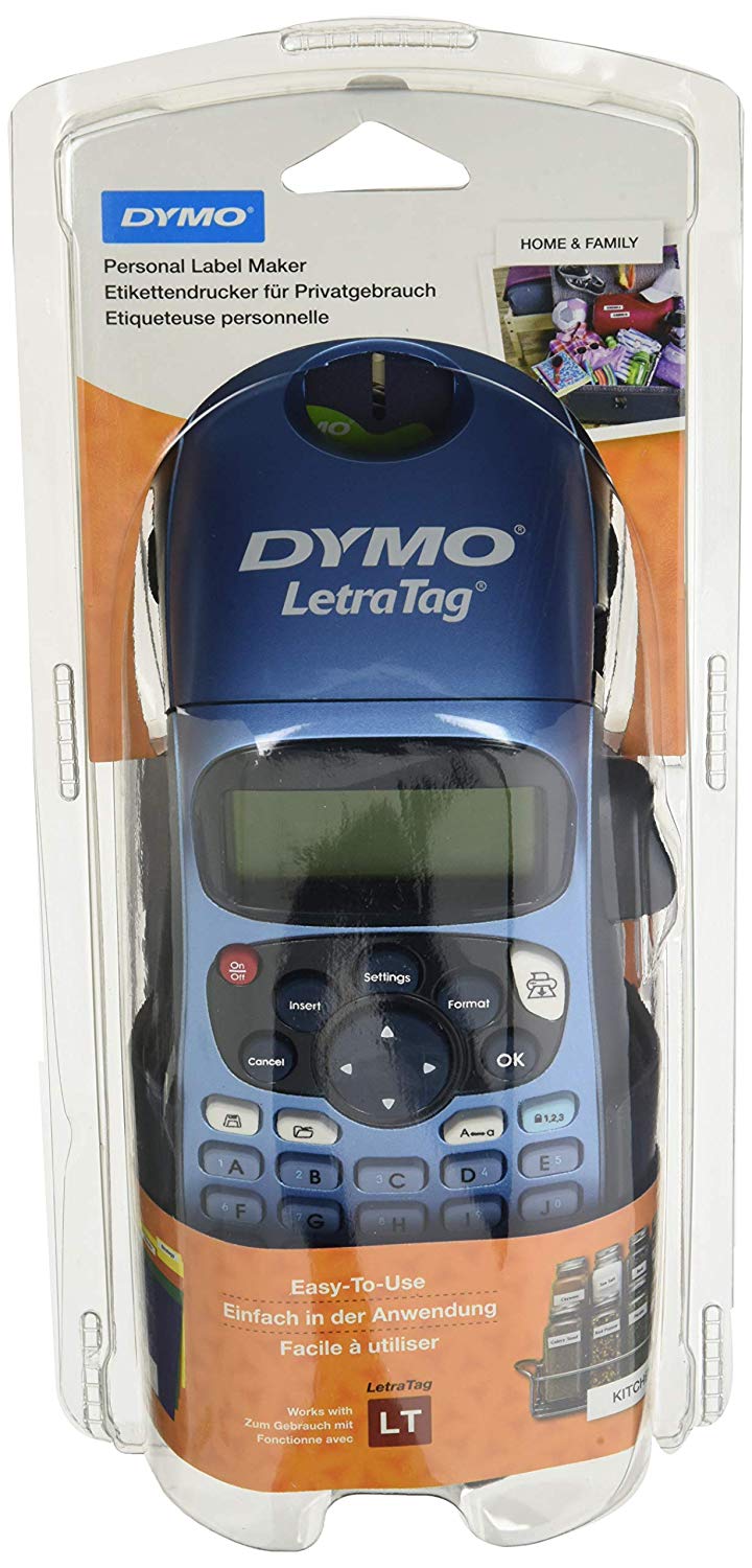 Dymo LetraTag LT-100H Plus Label Maker ABC Keyboard, Blue, LT 100H +, UK version