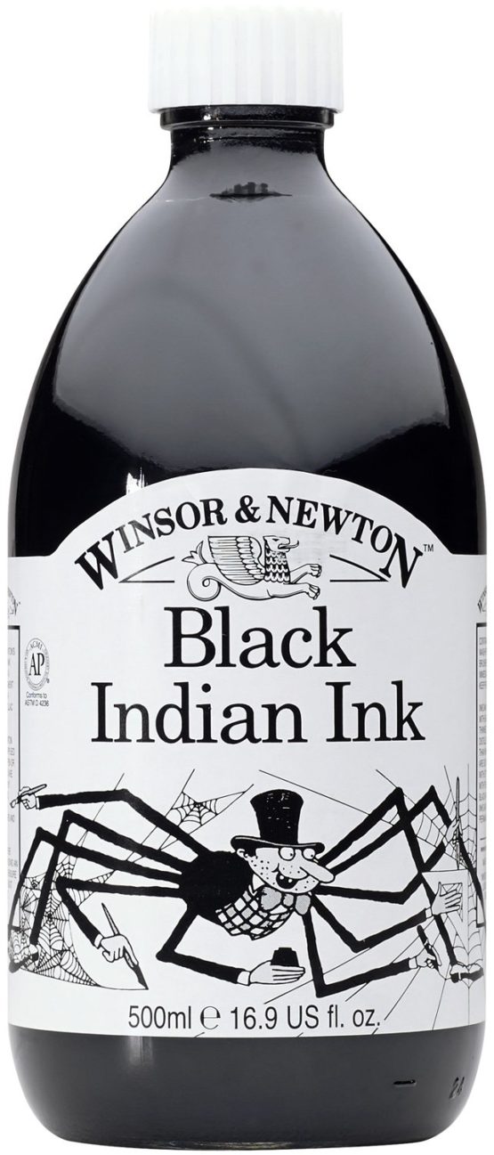 Winsor & Newton W&N Ink 500ML Black (Indian), 500 ml