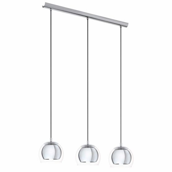 EGLO Pendant Lamp, Steel, 40 W, Chrome