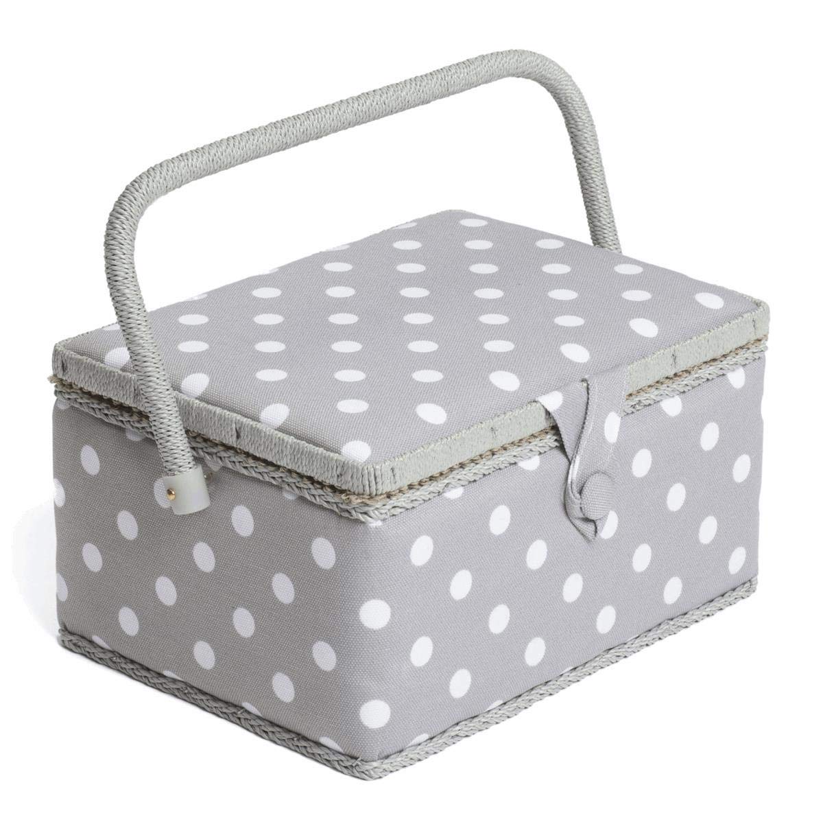 Hobby Gift Medium Sewing Box Organiser with Handle, Cotton Basket Sewing Storage Box