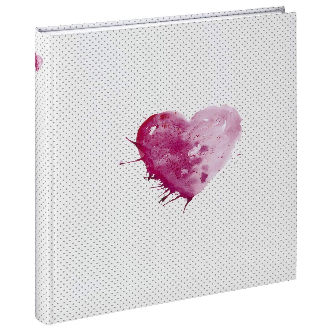 Hama "Lazise” Bookbound Photo Album, 50 white pages, fits 250 photos in 10x15cm format, Pink Heart Dots, Flower Butterfly Lily:pink