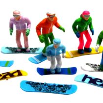 Jaegerndorfer JaegerndorferJC54300 6 Pieces Standing Figures with Head Snowboards, 1:32 Scale, Multi-Color